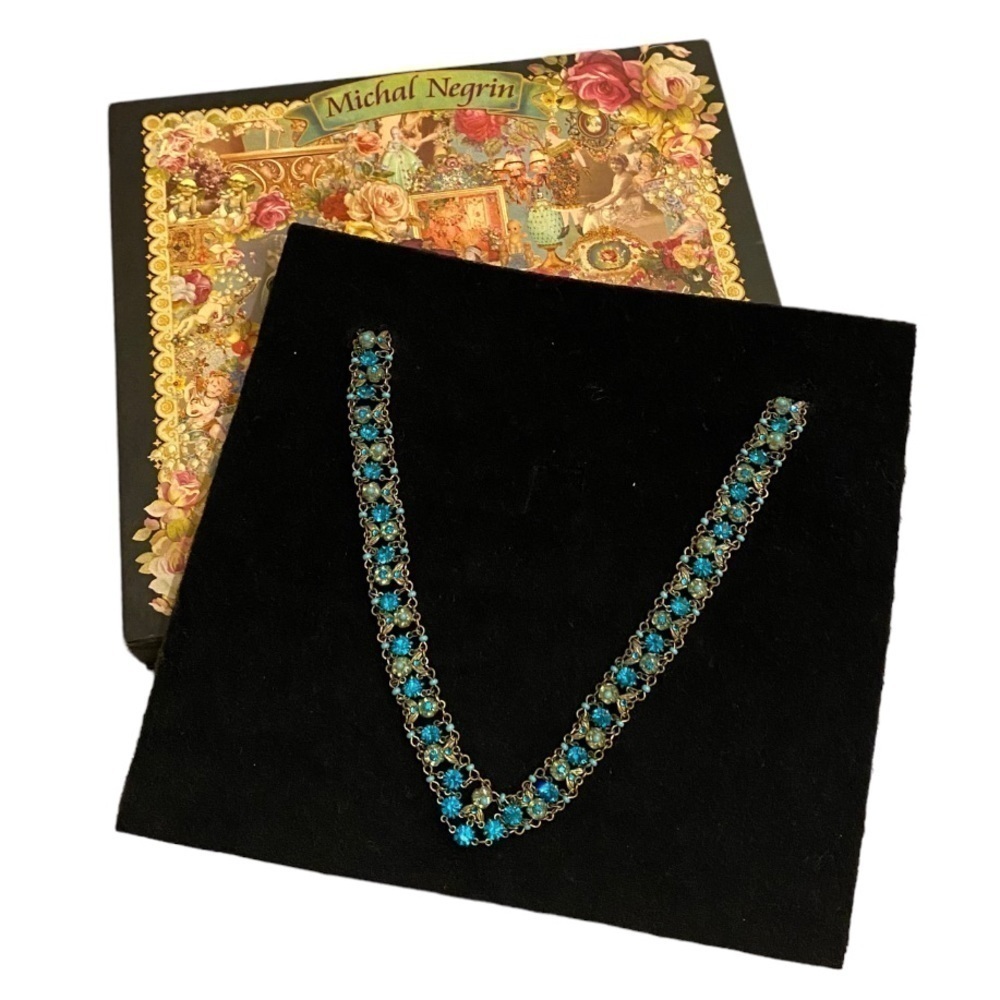 Michal Negrin Vintage Beautiful Bling Necklace .